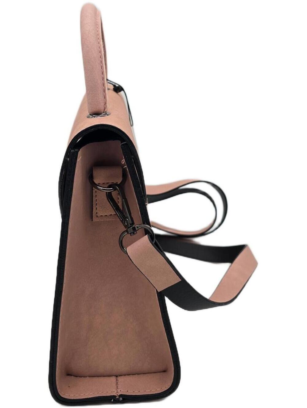 Casual Brown Faux Leather Handbag with Adjustable Strap - Picture 5 of 6